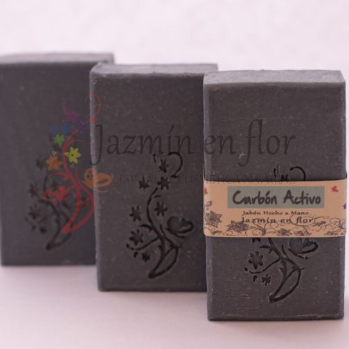 Jabón Natural artesanal Carbón Activo - Jazmín en flor